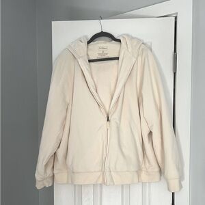 L.L.Bean women’s 1912 Sweatshirt, Full-Zip Hooded, 3X cream.